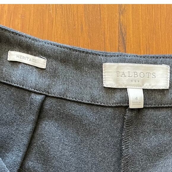 Talbots Heritage Womens Dress Pants Size 4 Gray Side Zipper Straight Leg Stretch - Picture 5 of 9